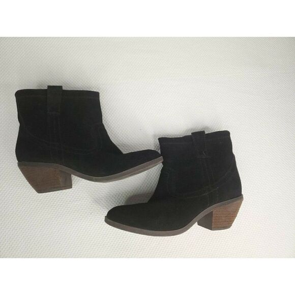 Call It Spring Black Suede Western Booties Boots Size 9 - Picture 2 of 8
